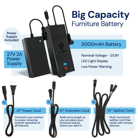 Blue Cactus Recliner Battery Pack With Charger