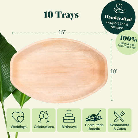 Palm Leaf Charcuterie Platters & Serving Trays Chic Leaf
