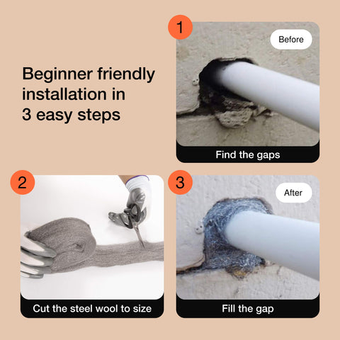 MaPorch Mice Control Steel Wool+ Gloves & Scissors