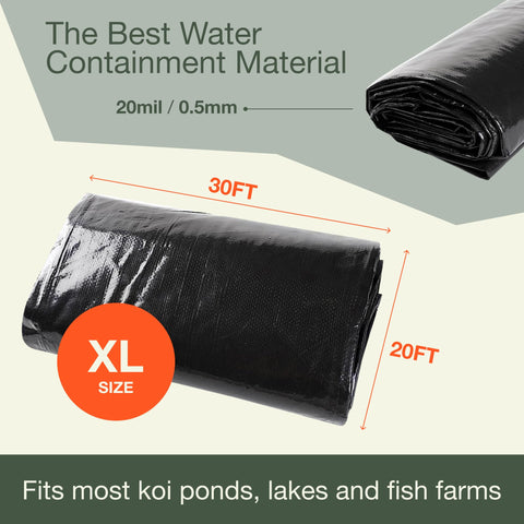 MaPorch Waterproof Pond Liner- Black