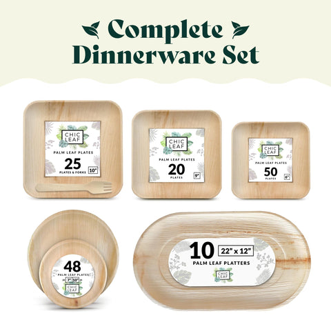 Chic Leaf Palm Leaf Trays – 10 Pack 22x12"