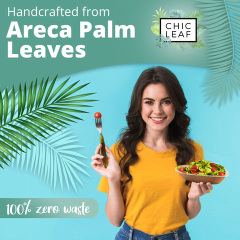 Heart-Shaped Palm Leaf Plates for Weddings Chic Leaf
