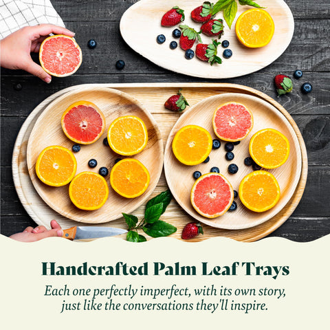 Chic Leaf Palm Leaf Trays – 10 Pack 22x12"