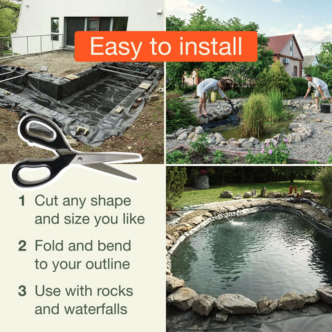 MaPorch Waterproof Pond Liner- Black
