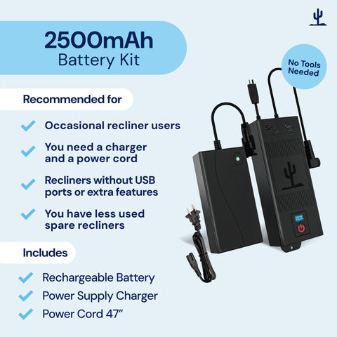 Universal, Rechargeable Recliner Battery Pack Blue Cactus