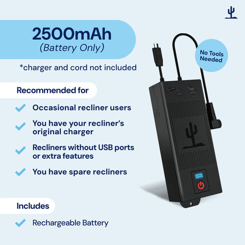 Universal, Rechargeable Recliner Battery Pack Blue Cactus