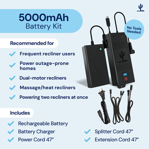 Universal, Rechargeable Recliner Battery Pack Blue Cactus