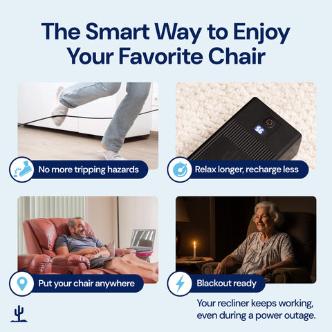 Universal, Rechargeable Recliner Battery Pack Blue Cactus