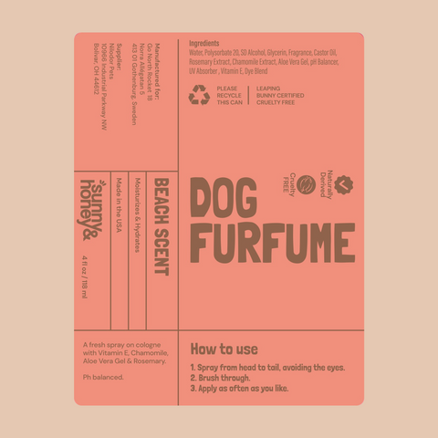 Sunny & Honey Dog Furfume: Dog Deodorizing Spray for Sensitive Skin (2-Pack)