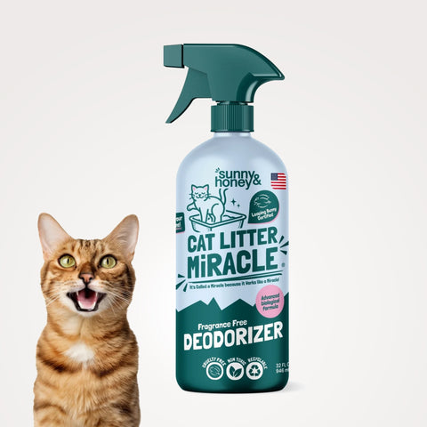 Sunny & Honey Cat Litter Miracle: Fragrance-Free Deodorizer Spray (32 oz)