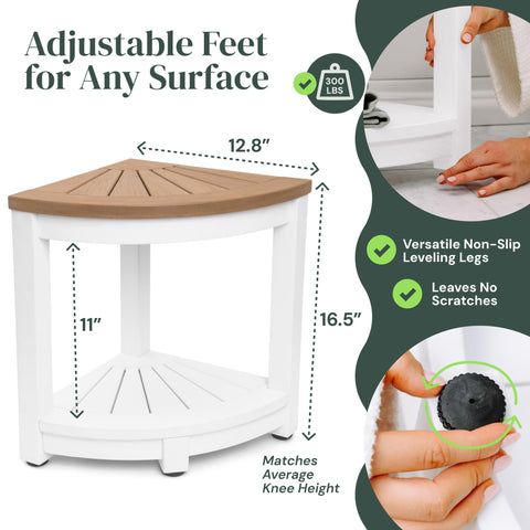 Water-Proof Plastic Corner Shower Stool for Shaving Legs