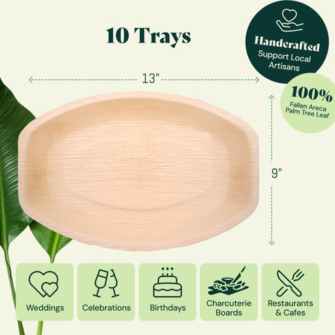 Palm Leaf Charcuterie Platters & Serving Trays