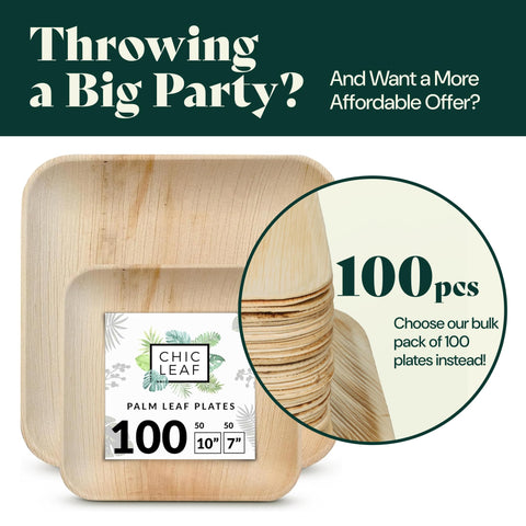 Round, Biodegradable Palm Leaf Party Plates (Bulk)