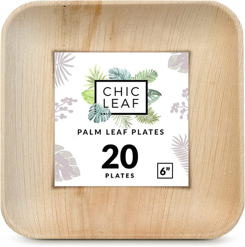 Square, Biodegradable Palm Leaf Party Plates (Bulk)