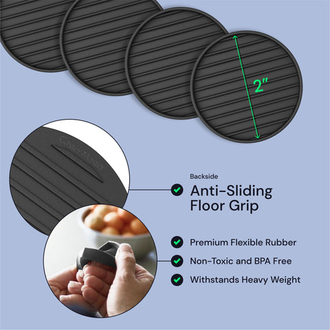 Non Slip Rubber Furniture Pads (Black & Round) Caster Master