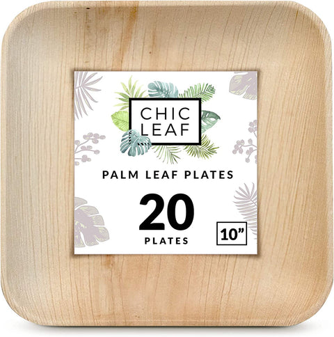 Square, Biodegradable Palm Leaf Party Plates (Bulk)