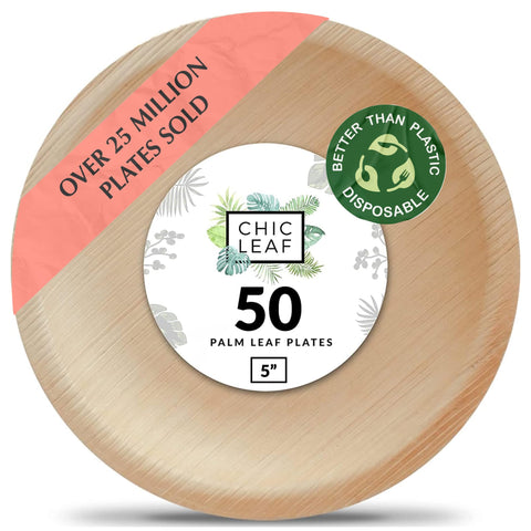 Round, Biodegradable Palm Leaf Party Plates (Bulk)