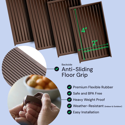 CasterMaster Non Slip Furniture Pads Brown