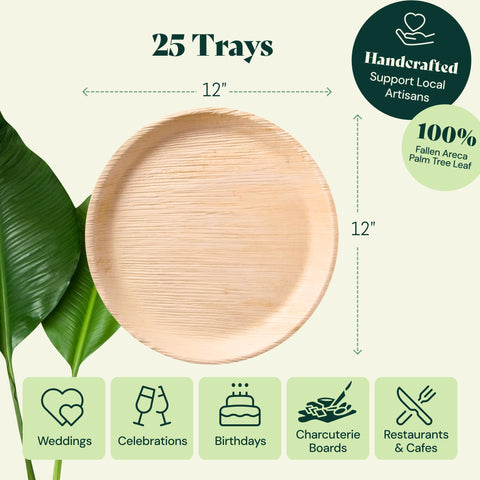 Palm Leaf Charcuterie Platters & Serving Trays
