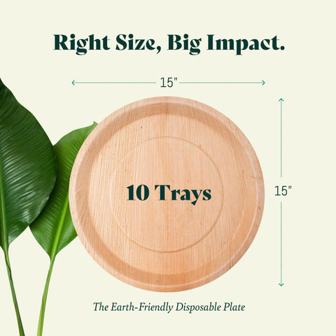 Round, Biodegradable Palm Leaf Party Plates (Bulk)