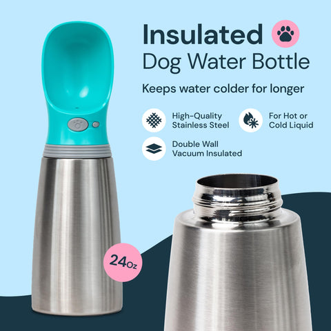 Insulated Dog Water Bottle- 24oz