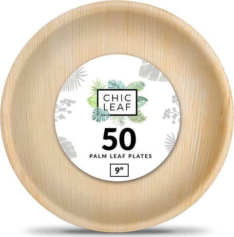 Round, Biodegradable Palm Leaf Party Plates (Bulk)
