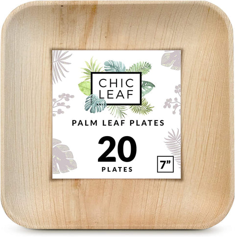 Square, Biodegradable Palm Leaf Party Plates (Bulk)