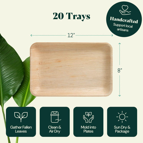 Palm Leaf Charcuterie Platters & Serving Trays