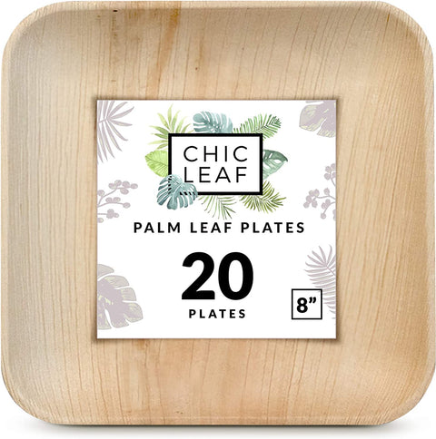 Square, Biodegradable Palm Leaf Party Plates (Bulk)