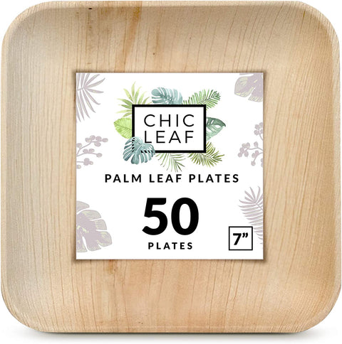 Square, Biodegradable Palm Leaf Party Plates (Bulk)
