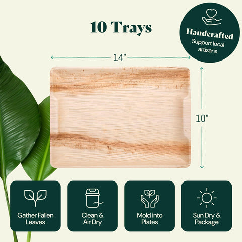 Palm Leaf Charcuterie Platters & Serving Trays
