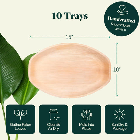 Palm Leaf Charcuterie Platters & Serving Trays
