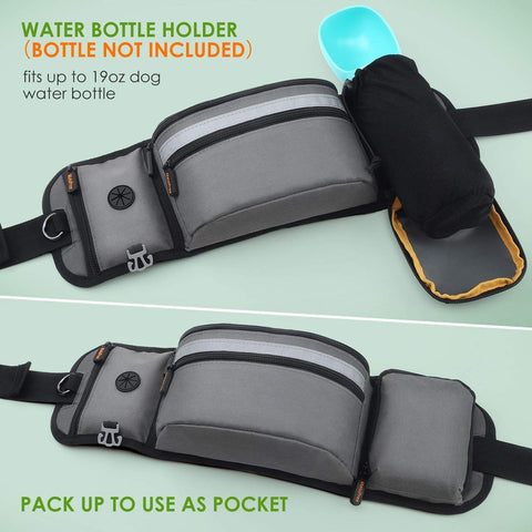 Dog Training Treat Pouch with Water Bottle & Poop Bag Holder