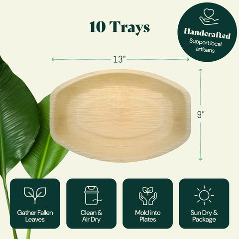 Palm Leaf Charcuterie Platters & Serving Trays