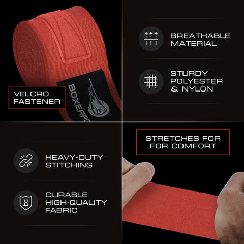 180 Inch Boxing Hand Wraps (Mexican Style) BoxerPoint
