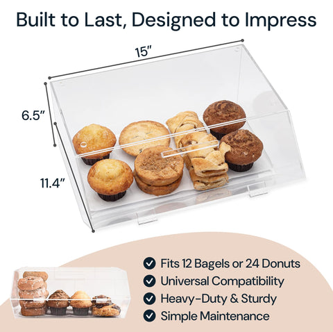 Clear Acrylic Countertop Bakery Display Case