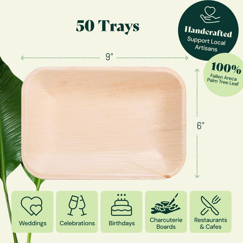 Palm Leaf Charcuterie Platters & Serving Trays