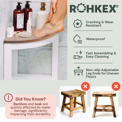 Water-Proof Plastic Corner Shower Stool for Shaving Legs