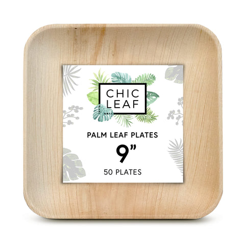 Square, Biodegradable Palm Leaf Party Plates (Bulk)