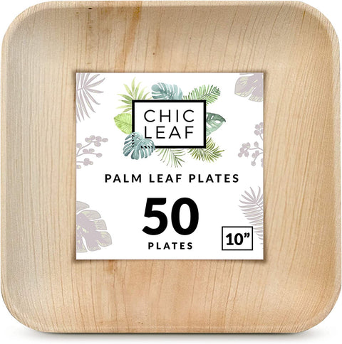 Square, Biodegradable Palm Leaf Party Plates (Bulk)