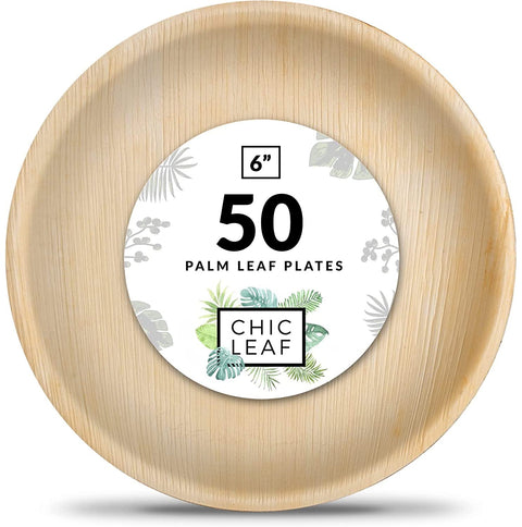 Round, Biodegradable Palm Leaf Party Plates (Bulk)