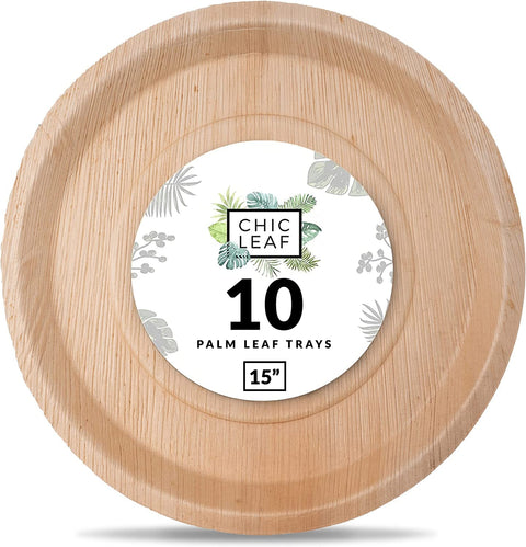 Round, Biodegradable Palm Leaf Party Plates (Bulk)