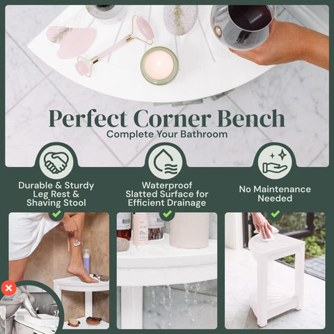 Water-Proof Plastic Corner Shower Stool for Shaving Legs
