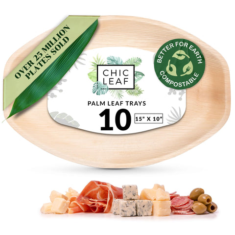 Palm Leaf Charcuterie Platters & Serving Trays