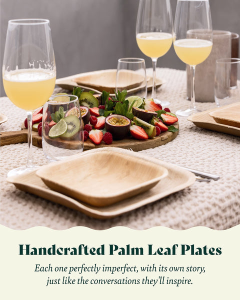 Palm Leaf Plates Bulk – 8" 50-Pack