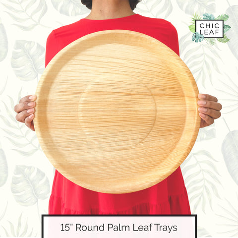 Round, Biodegradable Palm Leaf Party Plates (Bulk)