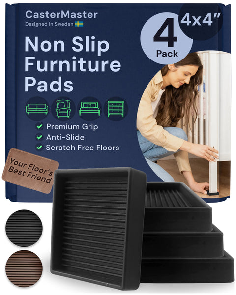 CasterMaster Non Slip Furniture Pads Black CasterMaster