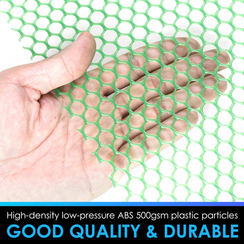Green Plastic Chicken Wire Fence Roll with Scissors & Gloves
