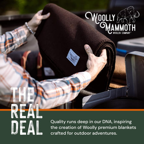 Woolly Mammoth Explorer: Warm Wool Blanket for Camping & Adventure