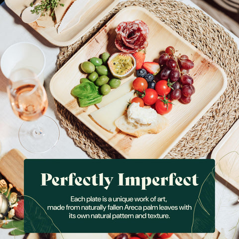 Square, Biodegradable Palm Leaf Plate (2-Set)